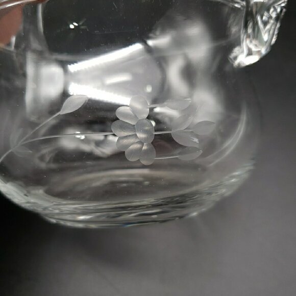 Princess House #685 Heritage Crystal Handled Basket 5" Clear Blown Glass VTG - Picture 11 of 11